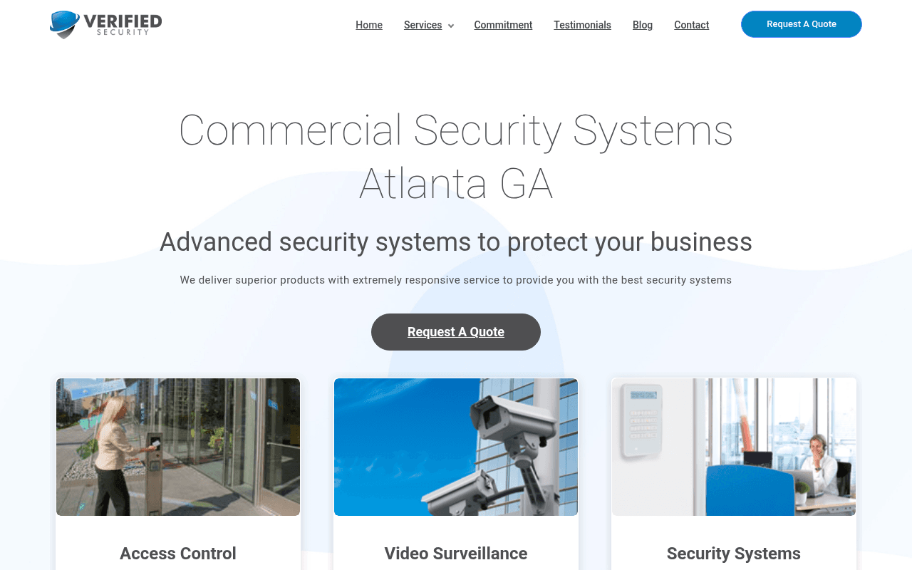 Verified Security homepage
